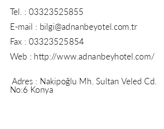 Adnan Bey Hotel iletiim bilgileri